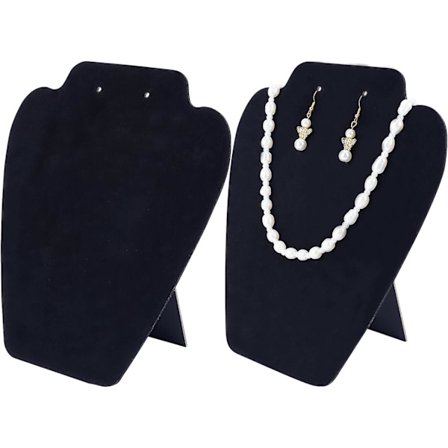2-pack svart sammets smyckeshalsband örhänge display stativ, 8,3" höjd 3D modell smyckesdisplay stativ
