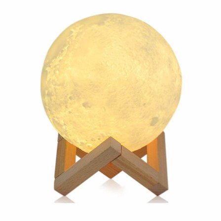 15 cm LED Månelampe 3D Print Månelys med Fjernbetjening