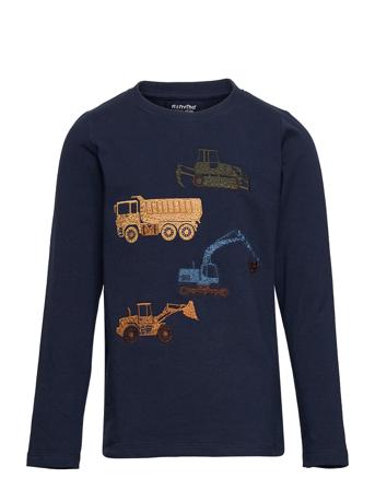 T-Shirt L/S Emb. T-shirts Long-sleeved T-shirts Blå Minymo