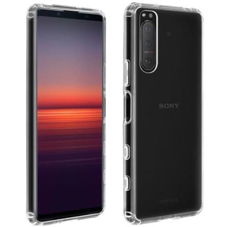 Sony Xperia 5 II-fodral, styvt, stötsäkert, förstärkt kontur, transparent vit