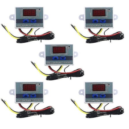 Black Friday 5 stk 110-220v AC Digital LED Temperaturkontroller XH-w3001 Kompatibel Inkubator Kjøling Varmebryter T