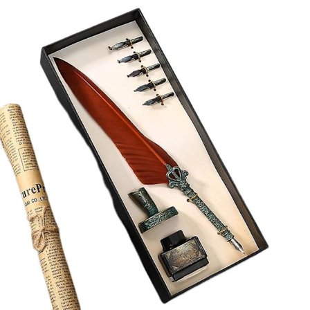 Europeisk Vintage Fjærpenn Sett Gaveeske Harry Potter Fjærpenn Sett Gotisk Kropp Dip Blekkpenn