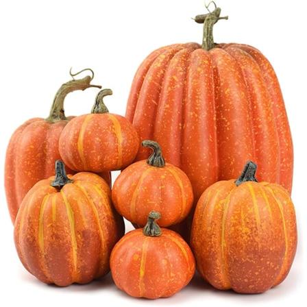 7 stk. kunstig græskar, falsk græskar, efterårsdekoration til Thanksgiving Halloween jul
