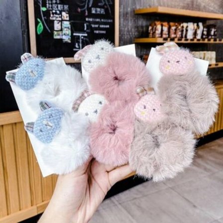 Rubber Bands Hair Ties Plush Ponytail Holder Women Hair Rope Korean Scrunchies