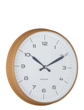KARLSSON Wall Clock Modern Factory Ochre Yellow W. Dark Blue - Orange - Ø 30 CM
