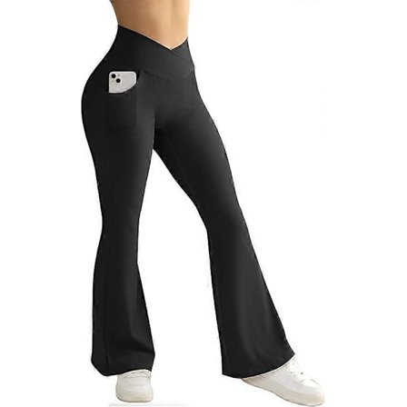 BlackMWomen's Ribatut Vyötäröristikolla Levenevät Joogahousut