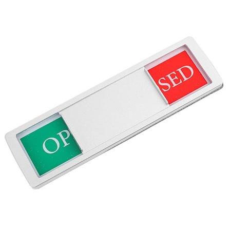 1 stk. privatlivsskilt åbnings- og lukkeskilt til hjemmekontor badeværelse møde (17,8X5,2CM, sølv)