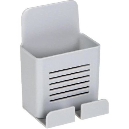 Seinään kiinnitettävä, rei'ittämätön kaukosäätimen säilytysteline muovista