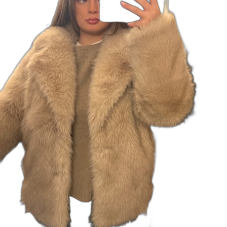 Fluffig pälsjacka