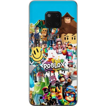 Kompatibelt Mobilskal till Huawei Huawei Mate 20 Pro Roblox Collage lekfullt och färgstarkt gamingmotiv med ikoniska karaktärer