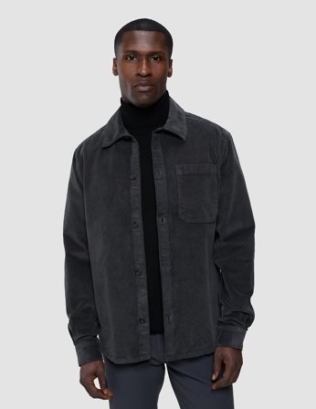 Shaping New Tomorrow - Corduroy Overshirt - Dark Grey - Herr - Storlek XL