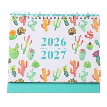 Skrivbordskalender: Jan. 2026 - Juni 2027 Stående Skrivbordskalender Dubbelspiralbindning - Månads- & Veckoplanerare Minimalistisk - Kontor Skola 