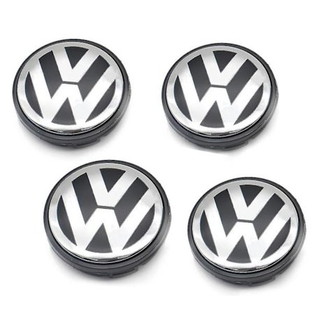 Fælghubkapsel i satin sort højglans krom 65 mm - 4 stk./sæt