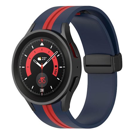 Galaxy Watch 5 / 5 Pro / 4 remmar flexibel silikon Tvåfärgad blå/röd