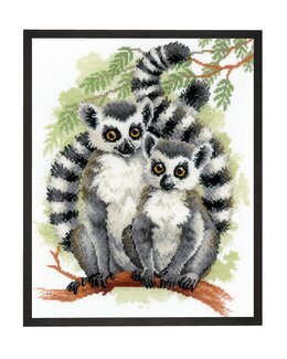 Stickpackung Bild Lemuren