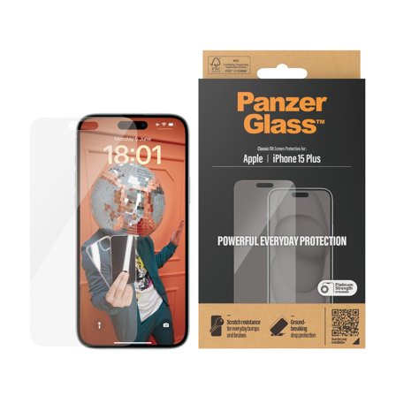PanzerGlass skjermbeskyttelse for mobiltelefon - klassisk passform