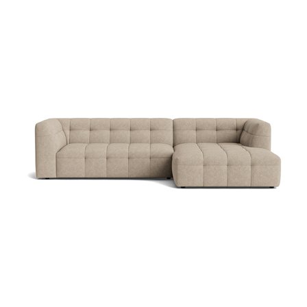 Palermo chaiselong sofa, højrevendt - Aragon Grå/Beige - 300x180x73cm - Slidstærk flyder sofa med Puente stof og høj komfort til hyggeaftener