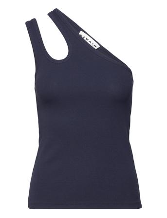 Ribbed Jersey -Shoulder Top T-shirts & Tops Sleeveless Marinblå REMAIN Birger Christensen