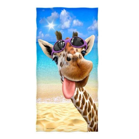 Morsom katt hund strandhåndkle 75x150cm basseng håndkle super sjiraff selfie KLB