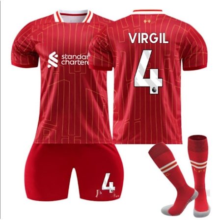 Kompatibel med Virgil Van Dijk fotbollströja set Vuxen herrtröja 2425 - Barn 26 (140-150 cm) yz