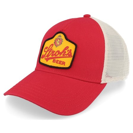 American Needle - Rød trucker Caps - Pbc Strohs Valin Ivory/Red Trucker @ Hatstore