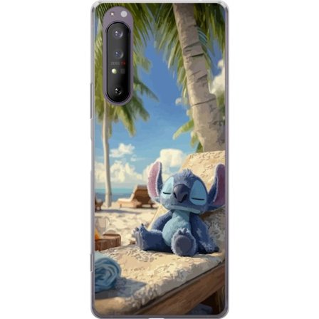 Kompatibelt Mobilskal till Sony Sony Xperia 1 II Disney Stitch kramar sköldpadda tropisk strand