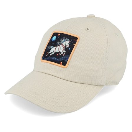 Unicorns - Kids Toddler Space Unicorn Stone Dad Cap Unconstructed Beige Cap - @ Hatstore