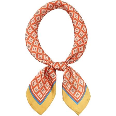 Dam multimönstrad liten fyrkantig silkescarf elegant accessoar