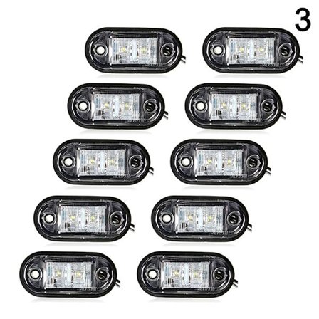 10st Varningsljus LED-diodljus Oval LED-sidomarkeringslampa