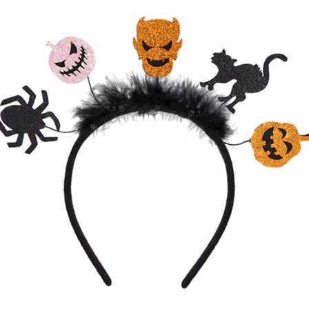 Svart Halloweendiadem/Hårband 21x22cm - Halloween Dekoration - Kalaslagret.se