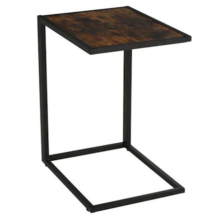 Rootz sidebord - C-formet sidebord - Sofabord - Ståbord - Metal Mdf - Rustik brun - 40,6 x 50,8 x 64,2 cm