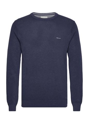Cotton Pique C-Neck GANT Navy