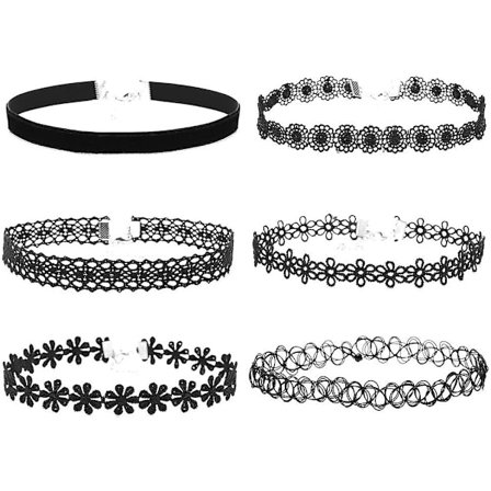 Choker Halskjede Sett Mote Stretch Fløyel Gotisk Tatovering Stretch Halskjede