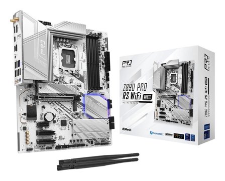 ASRock Z890 PRO RS WIFI Hovedkort (hvit) LGA 1851, ATX, DDR5, 1 x PCI-Express 5.0, 4x M.2