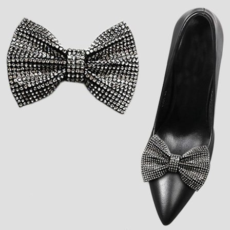 2stk Skoklips Skinnende dekorative klips SVART