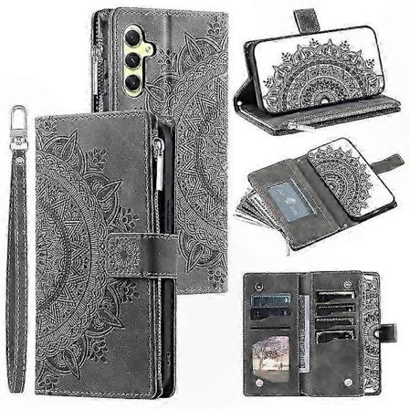 Lommeboketui i skinn med kortholder Kompatibel med Galaxy A35 5G telefondeksel