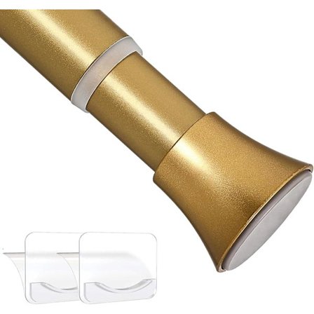 Spændingsstang til bruseforhæng, sort - Justerbar spændingsstang til gardiner 32 til 72 tommer - Fjederbelastet spændingsstang til brusebad uden 