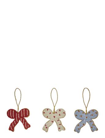 Christmas Bow Ornament - Pack Of 3 Home Decoration Christmas Decoration Christmas Baubles & Tree Accessories Red OYOY Living Design