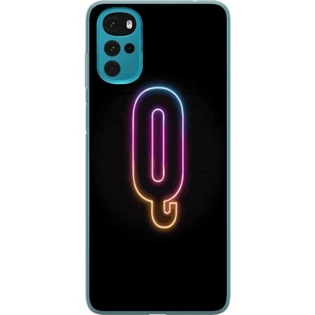Kompatibel Mobilcover til Motorola Motorola Moto G22 Minimalistisk neonbogstav Q i lyse farver mod mørk baggrund