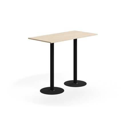 Bar table ALVA, 1400x700x1100 mm, high pressure laminate, black/birch