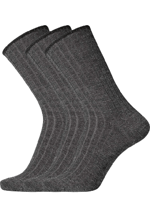 Dovre 3-pack "no Elastic" Strumpor | Ull Grå Herr 48/50