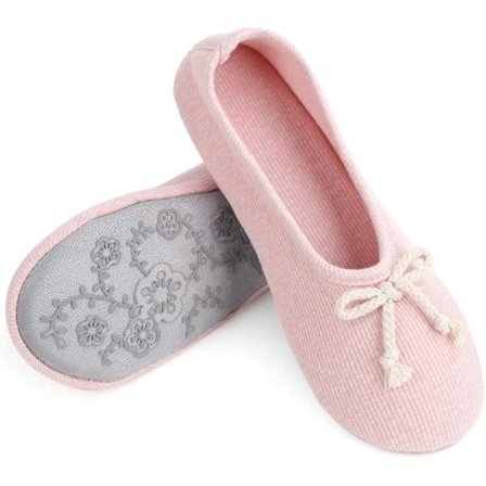 Søte bomullstøfler Dame Jentetøfler Japansk Stil Tøfler Innendørs Varme Tøfler med Sløyfe for Vinter Høst Vår Rosa 35/36 Størrelse