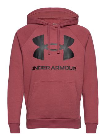 Ua Rival Fleece Big Logo Hd Hoodie Trøje Rød Under Armour