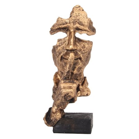 Stille Guld Antik Finish Farveægte Stabil Base Holdbar Harpiks Tænker Statue til Familie Kontor Bibliotek