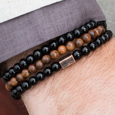 Bracelets Lucleon Le bois et la pierre pour hommes - Bracelets de perles