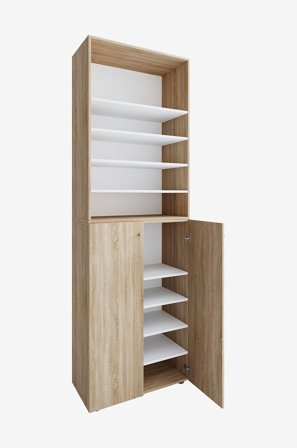 VCM - Vcm Kenkäkaappi Lona 2Xl 10-lokeroiset saranaovet + hylly. - Beige - Kenkäkaapit - - Homeroom