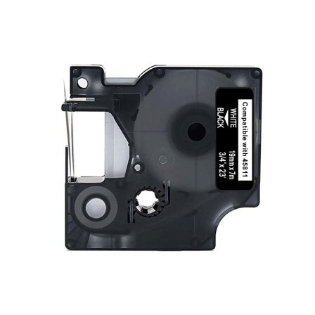 Tape 19mm Vit på Svart - Lyreco - Kontorsmaskiner - Märkmaskiner och tape - Tape - Dymo D1