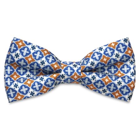 Virtuo | Papillon pre-annodato in seta blu e marrone per uomini - Papillon pre-annodati