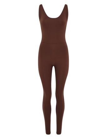 Scoop Back Unitard, Long Brown Girlfriend Collective
