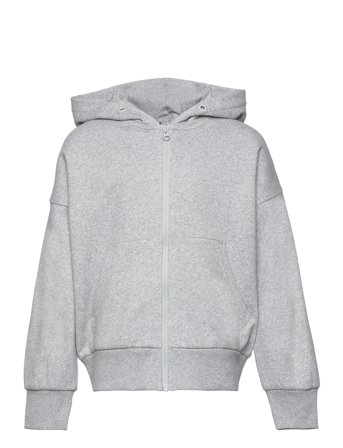 Sweatshirt Hoodie W Zip Solid Grey Lindex